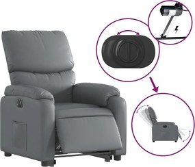 vidaXL Πολυθρόνα Ηλεκ Ανακλινόμενη με Ανύψωση Συνθετικό Δέρμα