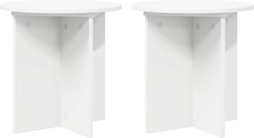 vidaXL Βάση φυτών 2 pcs Λευκό Ø40 x 40 εκ Επεξεργασμένο Ξύλο