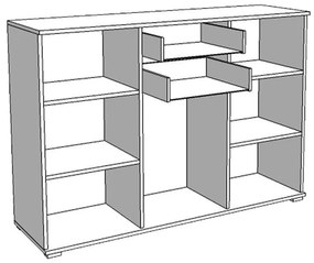 Κομότα - Μπουφές Duero 3K2F Γκρί Δρύς 135x40x95 εκ. 135x40x95 εκ.