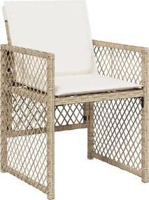 vidaXL Σετ Τραπεζαρίας Κήπου 13 τεμ. Μπεζ Συνθ. Ρατάν με Μαξιλάρια