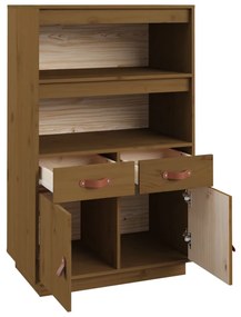 vidaXL Ντουλάπι Ψηλό Καφέ Μέλι 67x40x108,5 εκ. από Μασίφ Ξύλο Πεύκου