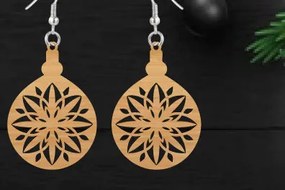 Σετ των 3 Intra απο ξύλο plywood 3mm-4mm πάχος κοπής με λέιζερ Χριστουγεννιάτικο σκουλαρίκι Δίασταση 3x3 cm INTRAFABR-111322952