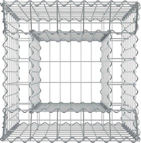 vidaXL Ανασηκωμένο κρεβάτι gabion Ασημί