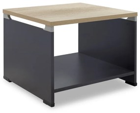 Τραπέζι γραφείου επισκέπτη Lotus pakoworld χρώμα φυσικό - ανθρακί 60x60x45εκ - Μελαμίνη - 069-000021
