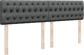 vidaXL Κρεβάτι Boxspring με Στρώμα Σκούρο Γκρι 200x200 εκ. Υφασμάτινο