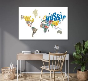 Εικόνα στον παγκόσμιο χάρτη φελλού από επιγραφές - 90x60  smiley