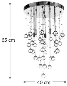 InLight Φωτιστικό οροφής από χρώμιο μέταλλο και διάφανα κρύσταλλα (5201-Β)