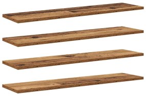 vidaXL Ράφι Βιβλίων 4 pcs Καφέ 80 x 20 x 1,5 cm Επεξεργασμένο ξύλο