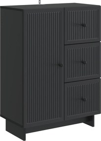 vidaXL Πλαϊνό γραφείο Μαύρο 66 x 34,5 x 90 εκ Επεξεργασμένο Ξύλο