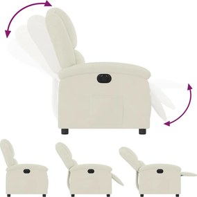 vidaXL Πολυθρόνα Ανακλινόμενη Ηλεκτρική Κρεμ Βελούδινη