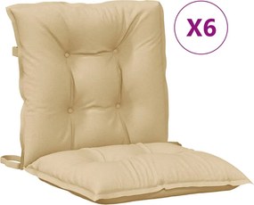 vidaXL Μαξιλάρια Καρέκλας 6 τεμ. Μπεζ 100x50x7εκ. Ύφασμα