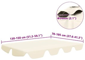 vidaXL Πανί Ανταλλακτικό για Κούνια Κήπου Κρεμ 150/130x105/70 εκ.