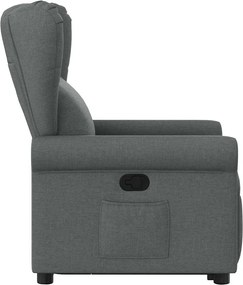 vidaXL Πολυθρόνα Ανακλινόμενη με Ανύψωση Σκούρο Γκρι Υφασμάτινη