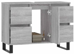 vidaXL Ντουλάπι Μπάνιου Γκρι Sonoma 80 x 33 x 60 εκ. από Επεξεργ. Ξύλο