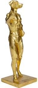 Διακοσμητικό Επιτραπέζιο Μυώδης Σκύλος Χρυσό 18x18x43 εκ. (PL)