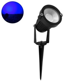 Προβολάκι Κήπου Καρφί 10W IP67 Μπλε Dimmable Μαύρο 75587 Globostar-75587-Μαύρο 75587