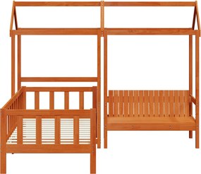 vidaXL Σετ Κρεβατιού Ημέρας 3 pcs Κερωμένο Καφέ Στερεό πεύκο