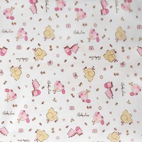 Σεντόνι Βρεφικό Elephant 172 Pink DimCol Λίκνου 80x110cm 100% Cotton