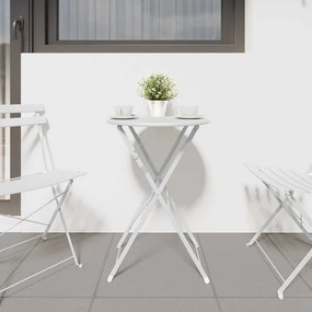 vidaXL Τραπέζι Bistro Λευκό Ø 50 x 71 εκ. Ατσάλι με Πούδρα