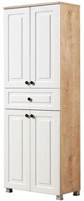 Ντουλάπα Τετράφυλλη Tuvalle 230TVL1202 60x30x175cm Oak-White Τετράφυλλη