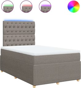 vidaXL Κρεβάτι Boxspring με Στρώμα Taupe 120x200 εκ. Υφασμάτινο