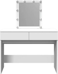 vidaXL Μπουντουάρ με LED Λευκό 100x40x130 εκ.