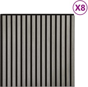 vidaXL Πάνελ τοίχου 8 τμχ. 60,5 x 60 εκ. Γκρι