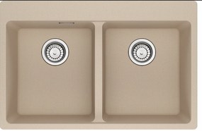Franke MRG 620-34-34 Ένθετος Γρανιτένιος Νεροχύτης με απλή βαλβίδα 80cm Oatmeal