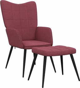 vidaXL Πολυθρόνα Relax Μπορντό Υφασμάτινη με Σκαμπό