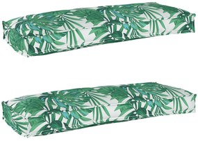 vidaXL Σετ Μαξιλαριών Πάγου Floral 2 pcs Μοτίβο φύλλων 100 x 40 x 8 εκ