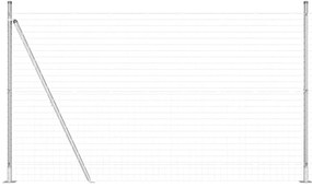 vidaXL Φράχτης με Στήλες. Ασημί 1.6 x 10 m Ατσάλι