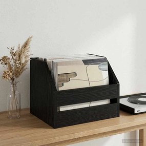 vidaXL Κουτί Άλμπουμ Βινυλίου Μαύρη Δρυς 38 x 30 x 29 εκ