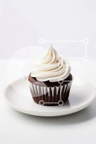 Intra Συλλεκτικό Ξύλινο Παζλ Plywood  4mm - Cupcake σοκολάτας με White Frosting Σε Ξύλινο Κουτί - Διαστάσεις: 10x10 cm – 25 κομμάτια