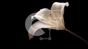 Intra Συλλεκτικό Ξύλινο Παζλ Plywood 4mm - Όμορφο λευκό λουλούδι σε μαύρο φόντο Σε Ξύλινο Κουτί - Διαστάσεις: 10x10 cm – 25 κομμάτια
