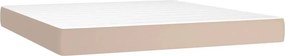 vidaXL Κρεβάτι Boxspring με Στρώμα Καπουτσίνο 160x200εκ.από Συνθ.Δέρμα
