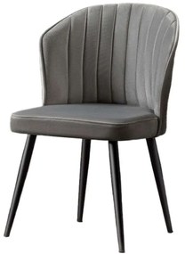 Καρέκλα Rubi (Σετ 4Τμχ) 107BCK1101 52x42x85cm Grey-Black Mdf,Fabric