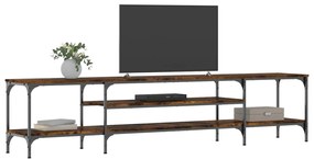 vidaXL Έπιπλο Τηλεόρασης Καπνιστή Δρυς 201x35x45 εκ. Επεξ. Ξύλο/Σίδερο