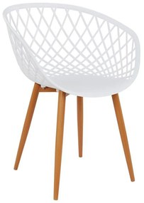 Πολυθρόνα Ariadne HM8001.01 Λευκή 62.5X56X80cm Σετ 4τμχ Metal, Polypropylene