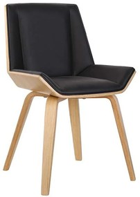 Καρέκλα Numan Ε7511,2 52x53x80cm Natural-Black Ξύλο,PU