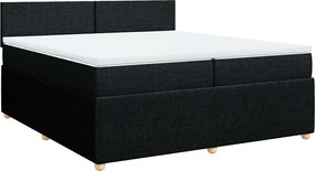 vidaXL Κρεβάτι Boxspring με Στρώμα Μαύρο 200x200 εκ. Υφασμάτινο
