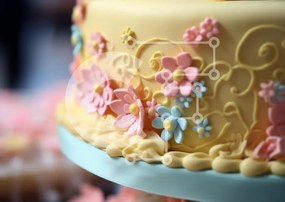 Intra Συλλεκτικό Ξύλινο Παζλ Plywood  4mm - Διακοσμητικό Floral Cake Σε Ξύλινο Κουτί - Διαστάσεις: 10x10 cm – 25 κομμάτια