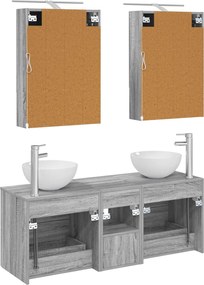vidaXL Σετ Επίπλων Μπάνιου 5 pcs Γκρι Sonoma