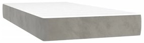 vidaXL Στρώμα με Pocket Springs Ανοιχτό Γκρι 90x200x20 εκ. Βελούδινο