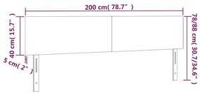 Κεφαλάρι Κρεβατιού LED Καπουτσίνο 200x5x78/88 εκ. Συνθετ. Δέρμα - Καφέ