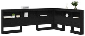 vidaXL Κεφαλάρι Αποθήκης με ράφι Μαύρη δρυς 160 cm Επεξεργασμένο ξύλο