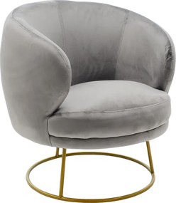 Πολυθρόνα Rony pakoworld βελούδο γκρι-χρυσό 78x75x82εκ