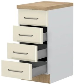 Επιδαπέδιο ντουλάπι Modena R40-4M BOX-Λευκό - Μπεζ - 40.00Χ60.00Χ88.00cm