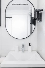 Καθρέφτης επιτοίχιος οβάλ Nextdeco μαύρο μεταλλικό πλαίσιο 50x70εκ.