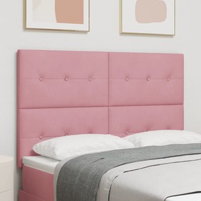 vidaXL Κεφαλάρι Επιτοίχιο με κεφαλάρι Ροζ 160 cm Βελούδο