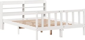 vidaXL Σκελετός Κρεβ. Χωρίς Στρώμα Λευκό 120x200 εκ Μασίφ Πεύκο